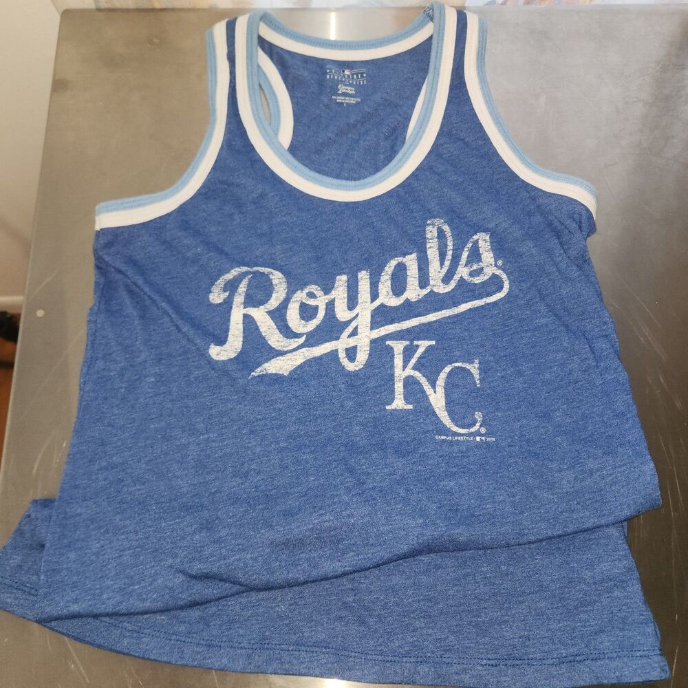 KC Royals Kansas City Blue Sleeveless Tank Top Shirt Womens LARGE